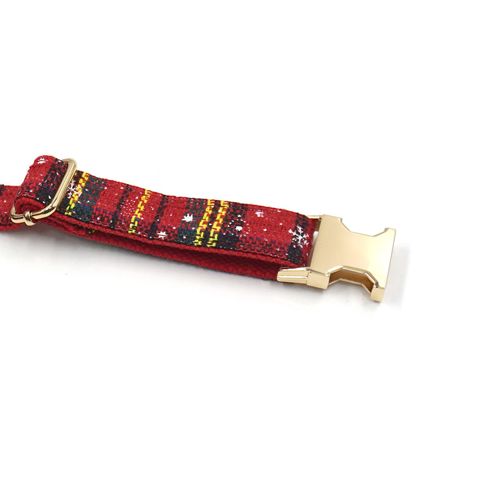 Pookies' Cozy Winter Plaid Dog Collar