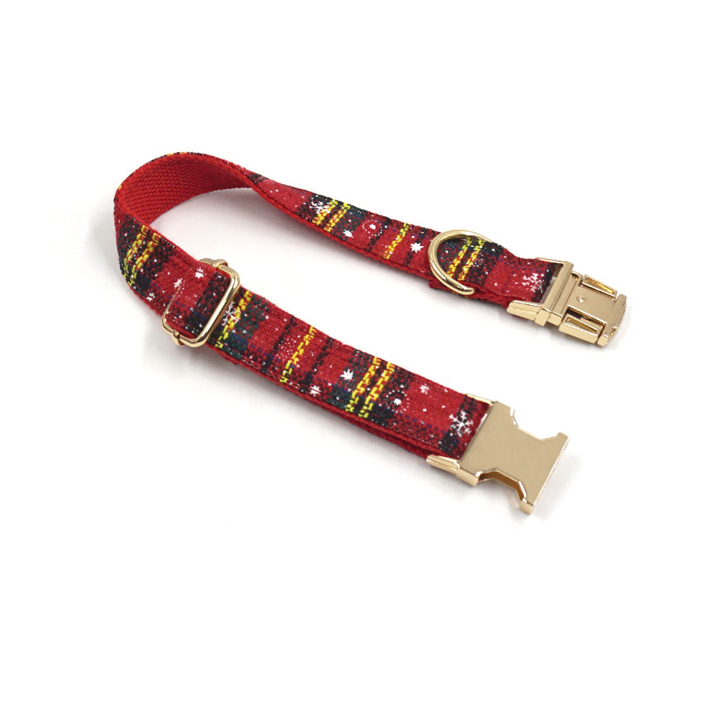 Pookies' Cozy Winter Plaid Dog Collar
