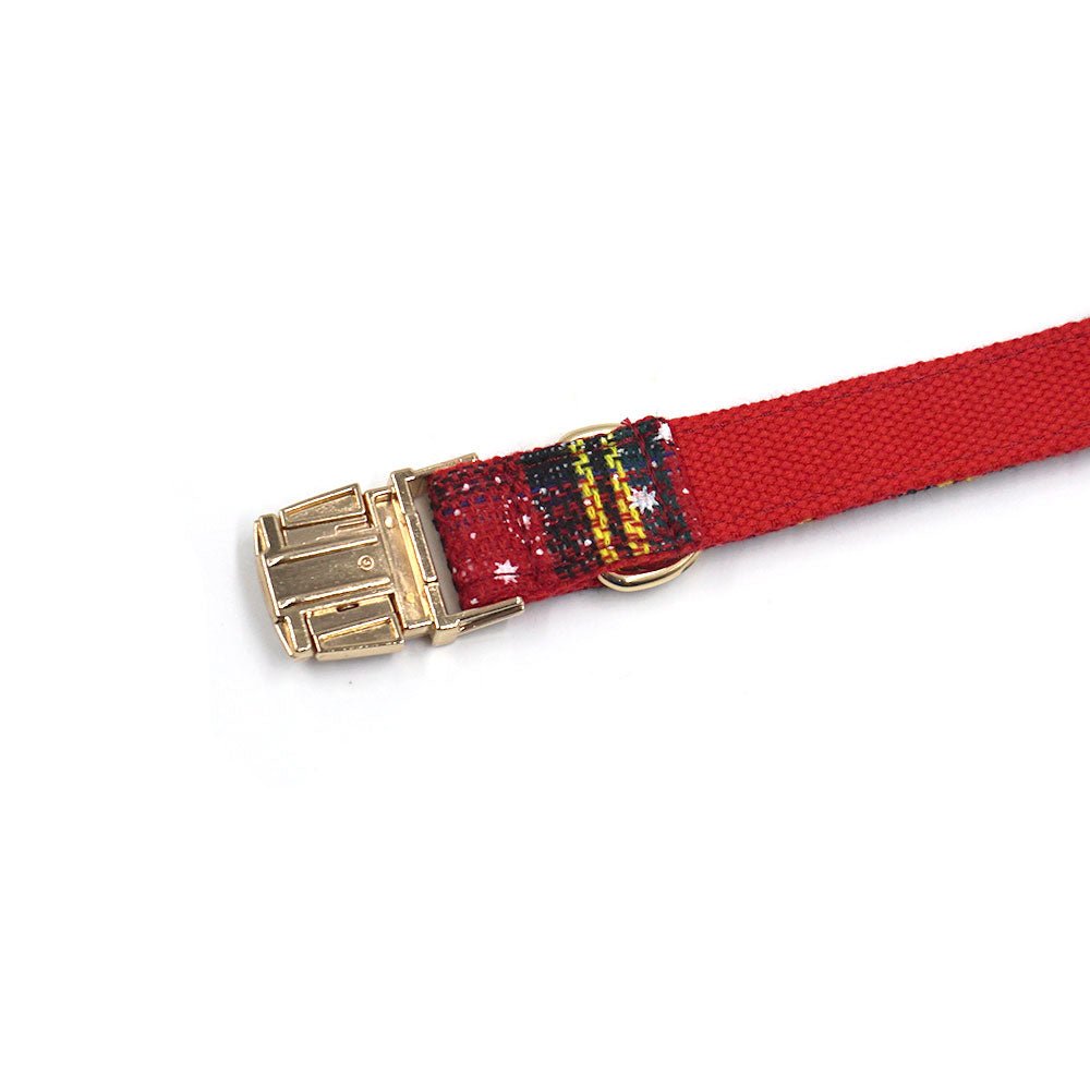 Pookies' Cozy Winter Plaid Dog Collar - Pookies