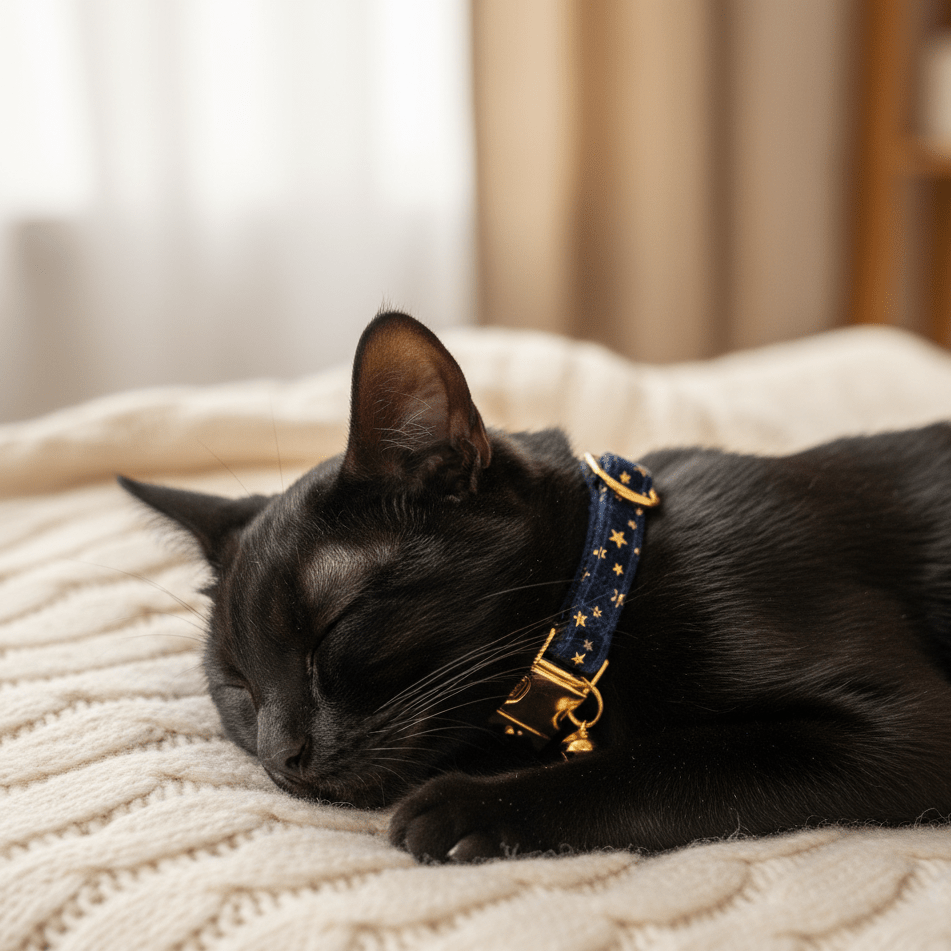 Pookies' Midnight Star Velvet Cat Collar - Pookies